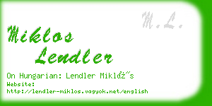 miklos lendler business card